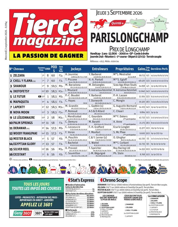 Couverture de l'édition du Mercredi 2 septembre 2026
