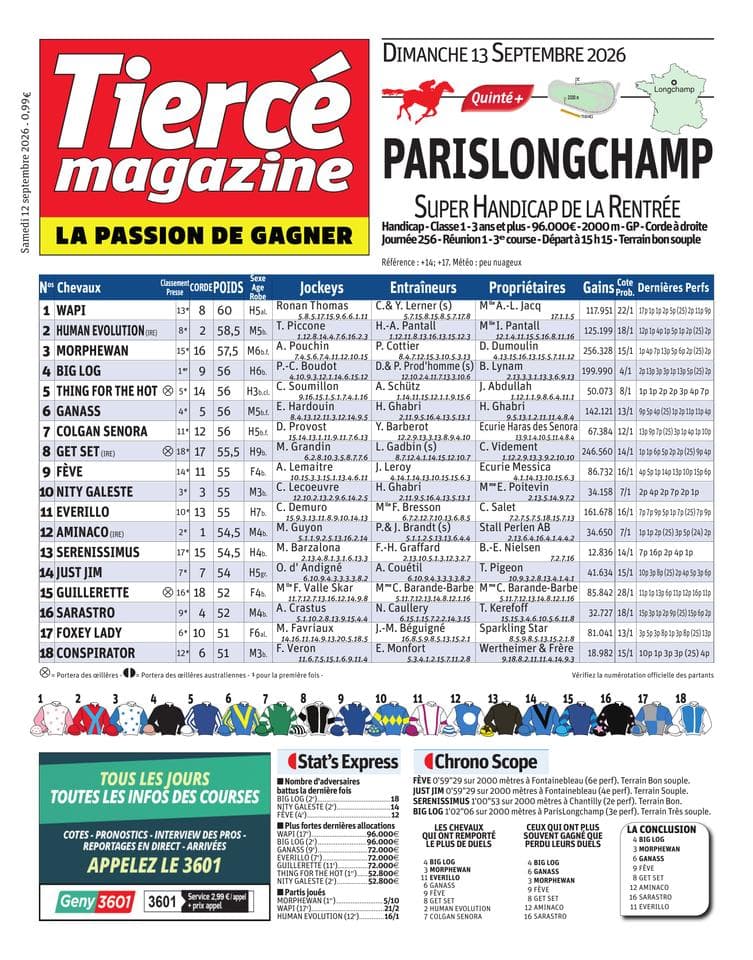 Couverture de l'édition du Samedi 12 septembre 2026