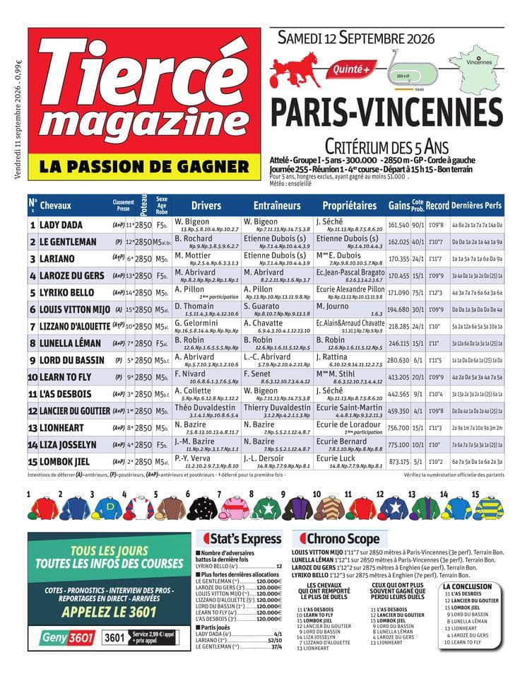 Couverture de l'édition du Vendredi 11 septembre 2026