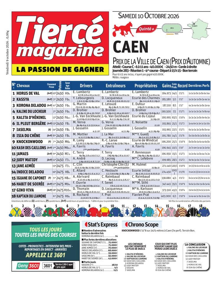 Couverture de l'édition du Vendredi 9 octobre 2026
