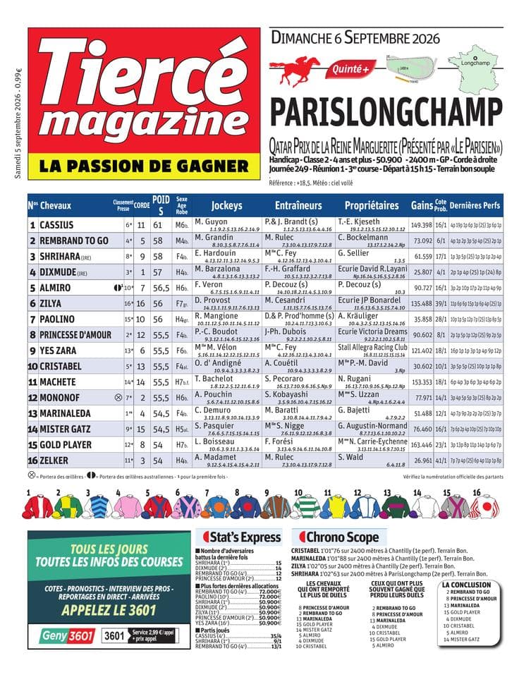 Couverture de l'édition du Samedi 5 septembre 2026